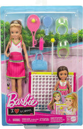 Barbie Stacie & Chelsea Tennis Playset with 2 Dolls & 5+ Accessories Including Net with Swinging Ball Feature